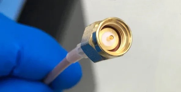 RF and coaxial cable assembly with connectors